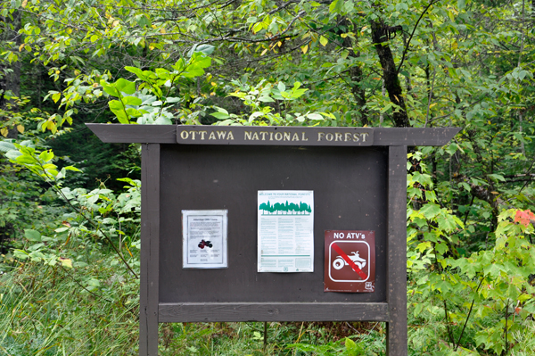 Ottawa National Forest notice board